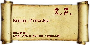 Kulai Piroska névjegykártya